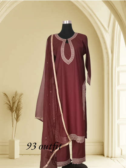 Premium Vatican Slub Straight Designer kurti