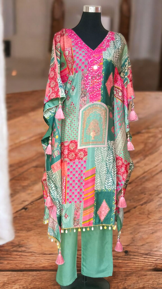 Designer Crepe Silk Kaftan